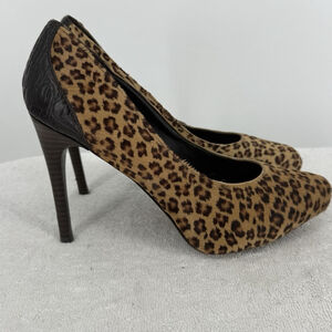 Donald J. Pliner Women’s High Heel Shoes EDRICE Leopard Print Pony Hair Size 7.5